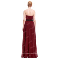 Starzz Strapless Off Shoulder Wine Red Chiffon Long vestido de dama de honra ST000066-2